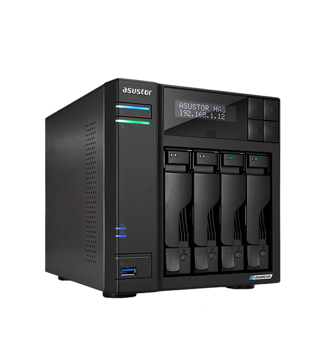 ASUSTOR | 90IX01N4-BW3S00 | Lockerstor 4 Gen2+ (AS6704T v2) | 4-Bay NAS | Intel Celeron N5105 | 4 GB DDR4 | Dual 5GbE