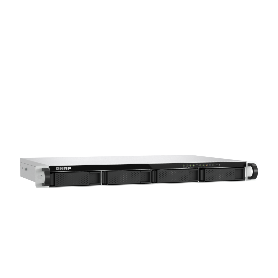 QNAP | TS-h765eU-8G | 1U Short-Depth Rackmount NAS | Intel Atom x7405C | 8 GB DDR5 | 4-Bay SATA + 3 E1.S | 2.5GbE