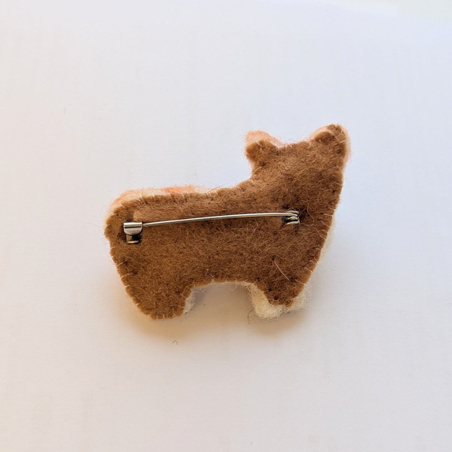 Broche chien Corgi | Fait main | Beige