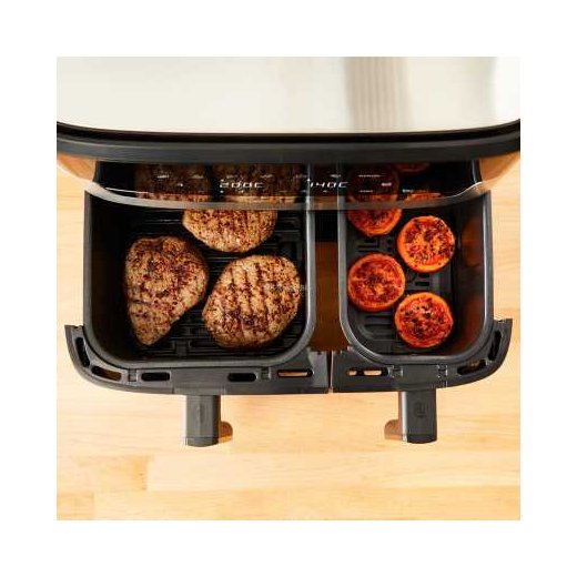 TEFAL Air Fryer | EY905D10 | Capacity 5.2+3.1 L | Stainless Steel | Black