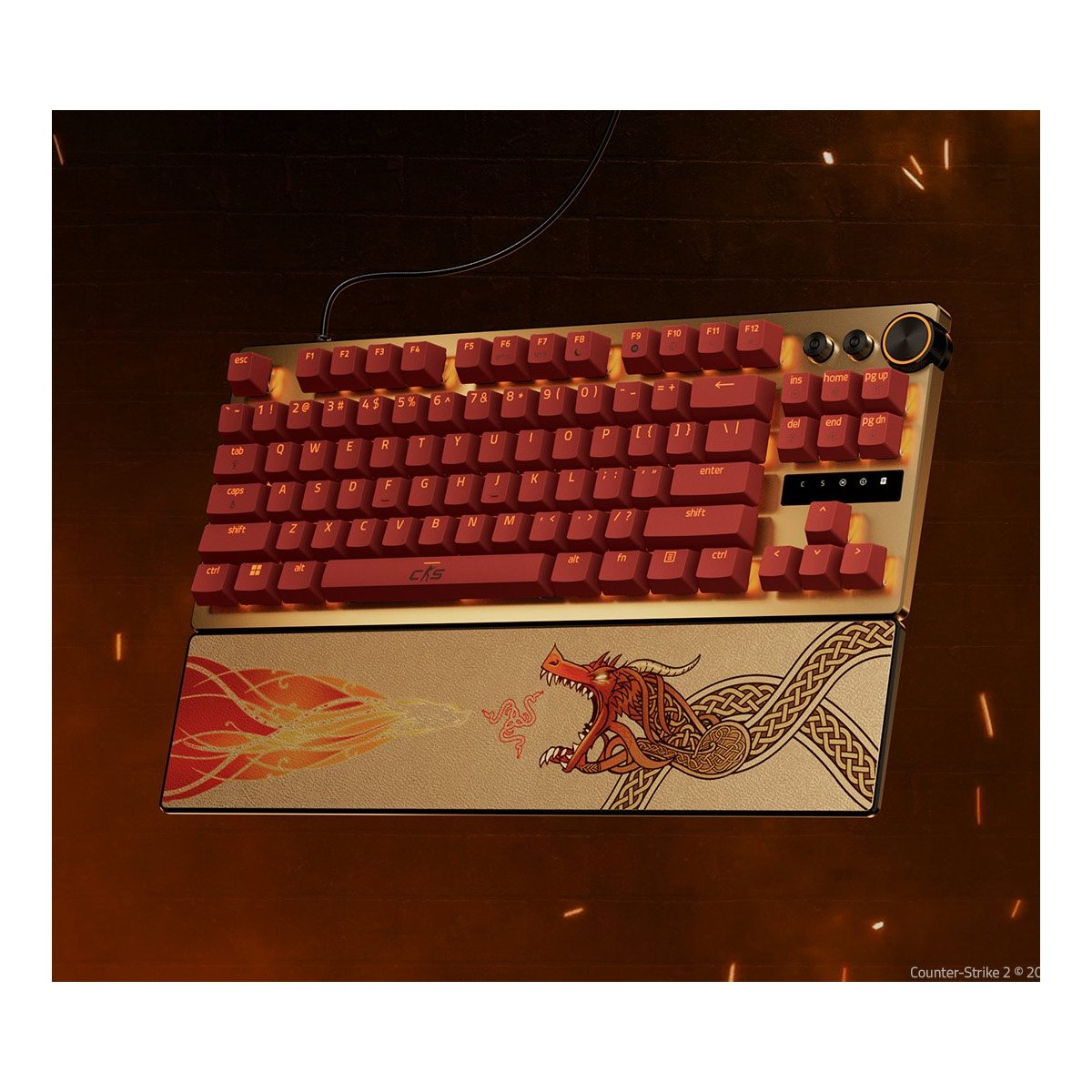 Razer Huntsman V3 Pro Tenkeyless | Gaming Keyboard | Wired | US | Counter-Strike 2 Edition | USB Type-C | Razer Analog Optical Switch Gen-2