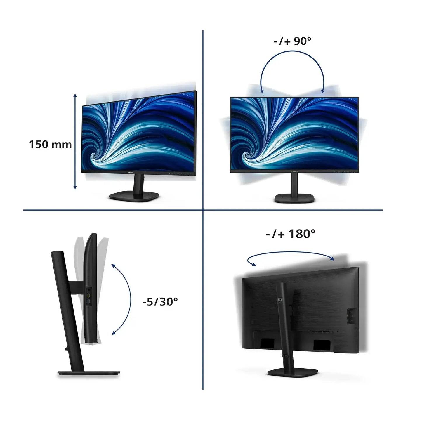 Philips | 27B2N3500J | 27" | IPS | QHD 2560 x 1440 at 120 Hz | 350 cd/m²