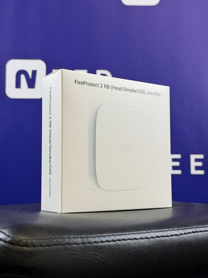 White Wireless Fire Detector Ajax FireProtect 2 RB (Heat/Smoke/CO)