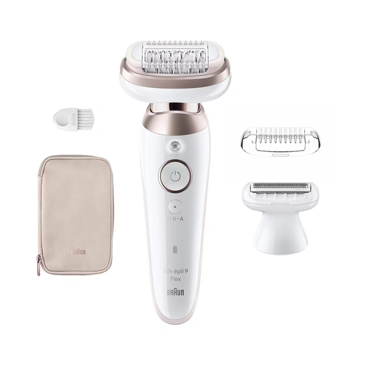 Braun Epilator | SES9-030 3D Silk-Epilk 9 Flex | Wet & Dry | White/Rose
