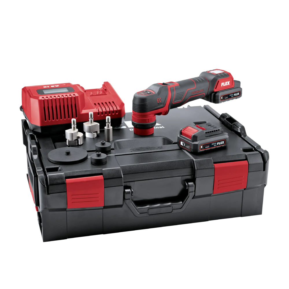 FLEX | PXE 80 12-EC/2.5 SET | Smart Cordless Polisher 12V | Red/Black