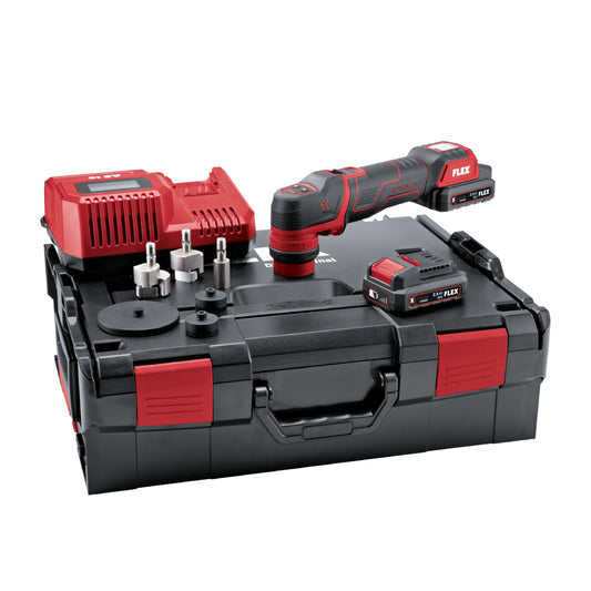FLEX | PXE 80 12-EC/2.5 SET | Smart Cordless Polisher 12V | Red/Black