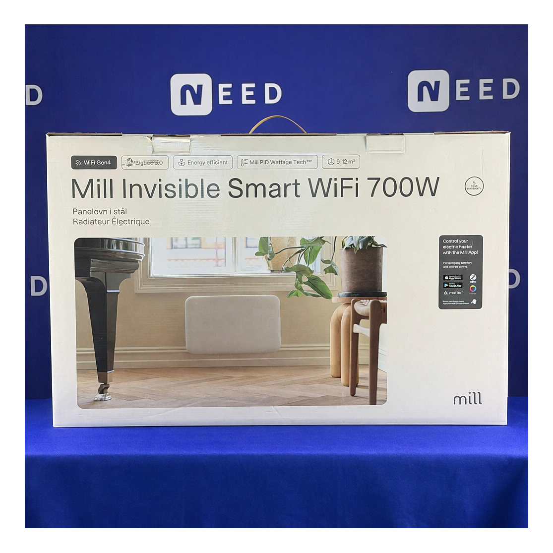 Mill Invisible Smart WiFi Heater | PA700WIFI4 | Panel Heater | 700 W