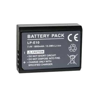 Canon | LP-E10 | Battery Lithium Ion | Designed For Camera | Designed For EOS 1100D, 1200D, 1300D, 1500D, 2000D, 3000D, 4000D, Kiss X50, Kiss X70, Kiss X80, Kiss X90, Rebel T100, Rebel T3, Rebel T5, Rebel T6, Rebel T7, Rebel T7+