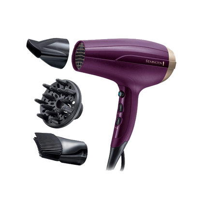 Remington | Hair Dryer | D5219 | 2300 W | Number of temperature settings 3 | Ionic function | Diffuser nozzle | Purple