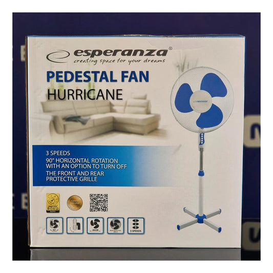 Ventilateur sur pied Esperanza EHF001WB | 40 cm | Blanc/Bleu