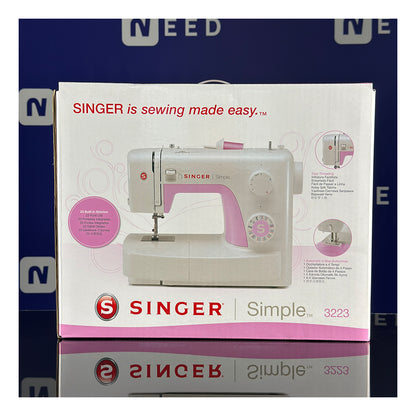 SINGER | Sewing Machine | SIMPLE 3223 | 23 Stitches | 1 Buttonhole | White/Pink