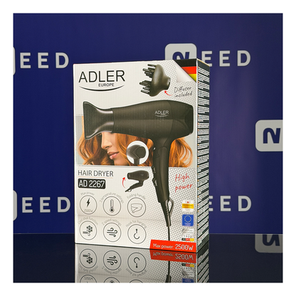 Adler | AD 2267 | Hair Dryer | 2100W | Foldable | Diffuser | Black