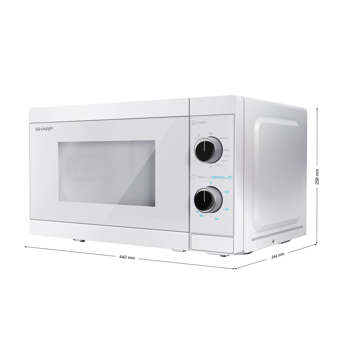 Sharp | Microwave Oven with Grill | YC-MG01E-C | Free standing | 800 W | Grill | White