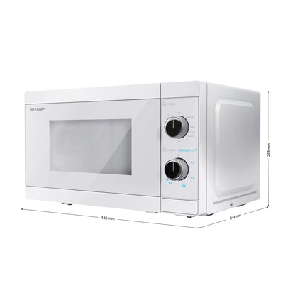 Sharp | Microwave Oven with Grill | YC-MG01E-C | Free standing | 800 W | Grill | White