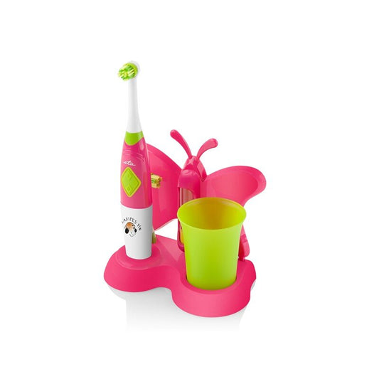 ETA | Brosse à dents avec gobelet et support | Sonetic ETA129490070 | Fonctionne avec piles | Pour enfants | Nombre de têtes de brosse incluses : 2 | Nombre de modes de brossage : 2 | Rose