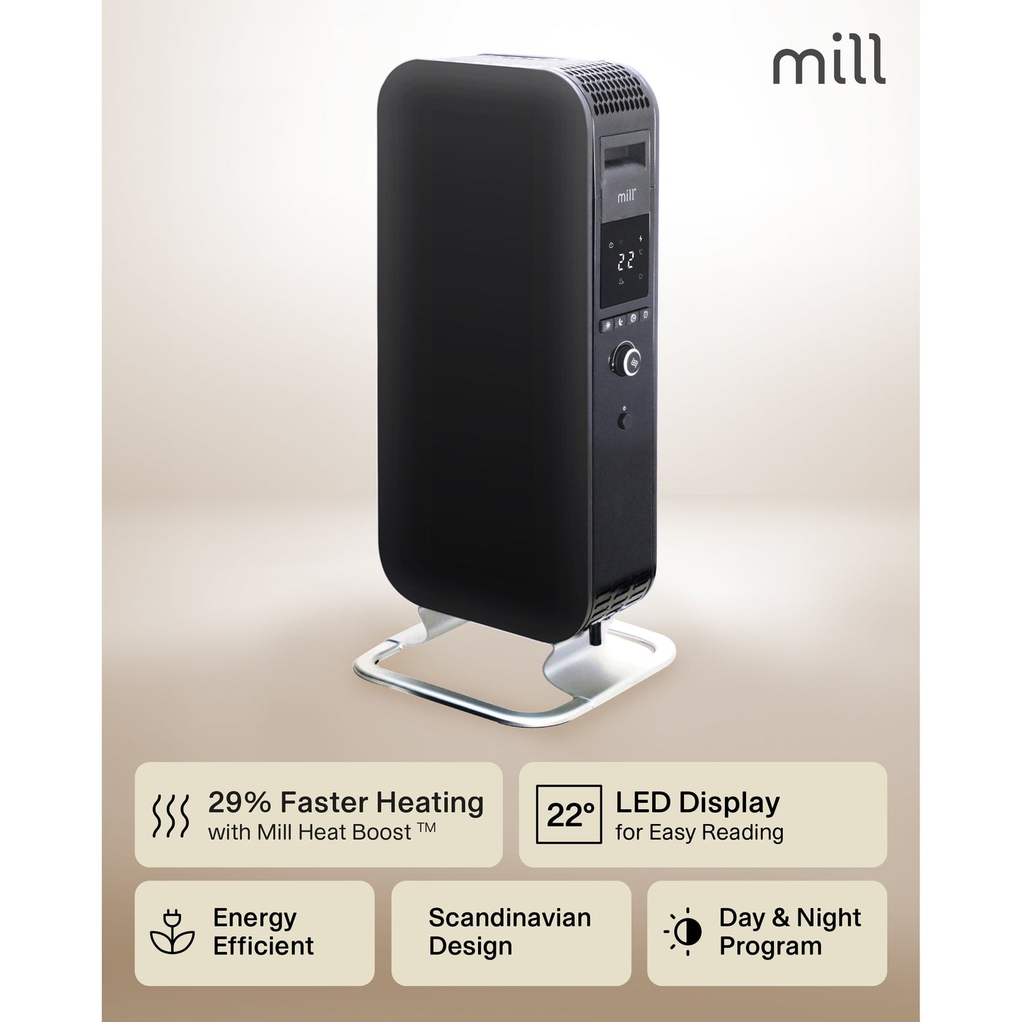 Mill | Heater | AB-H1000DN | Oil Filled Radiator | 1000 W