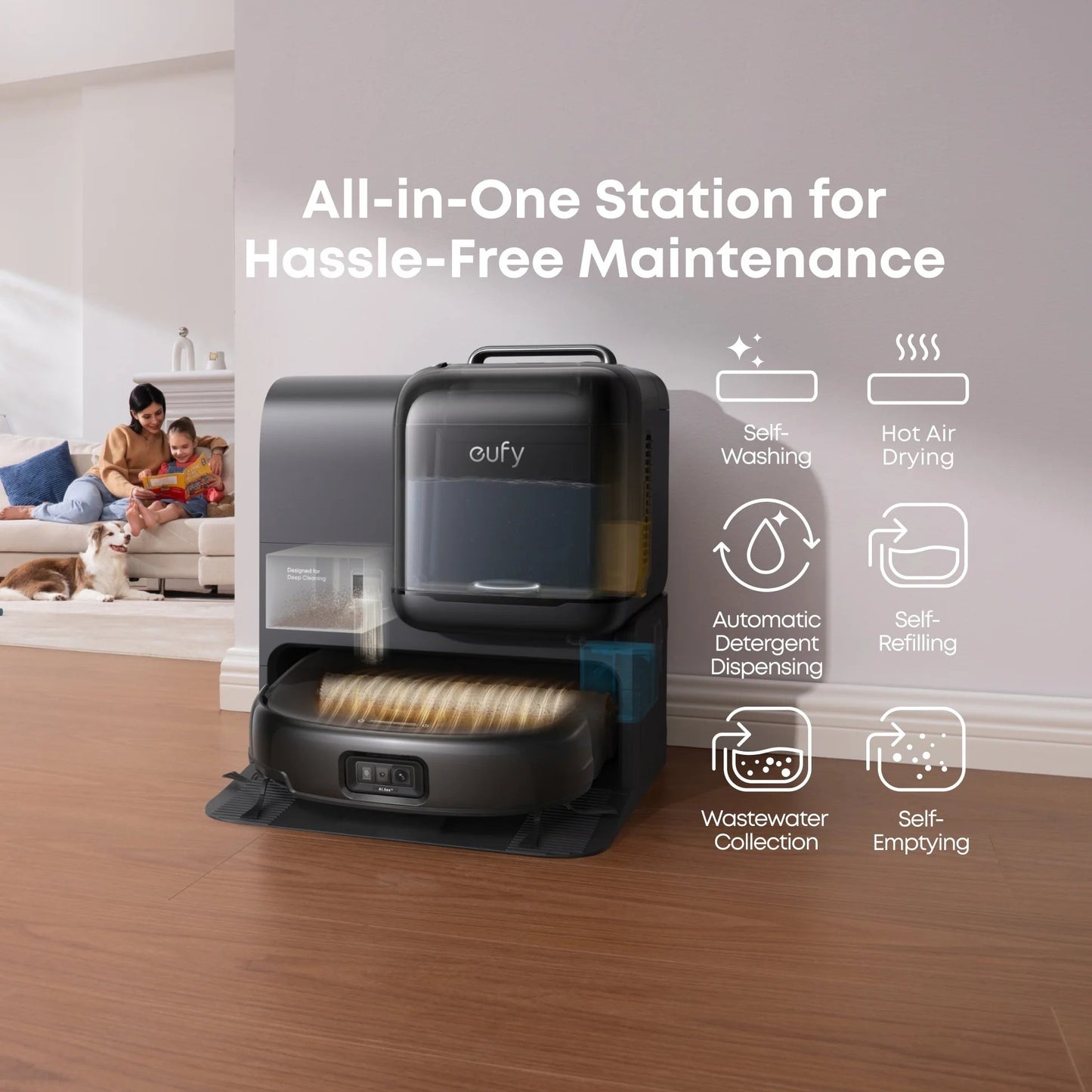 Anker Eufy Robot Vacuum Cleaner | Omni E28 | Wet&Dry | Dust capacity 3 L | 20000 Pa