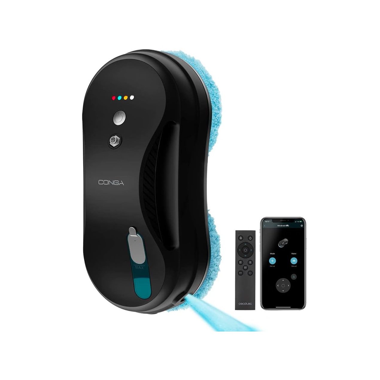 Cecotec Window Cleaning Robot | Conga Windroid 890 SprayWater Smart Connected T | Corded