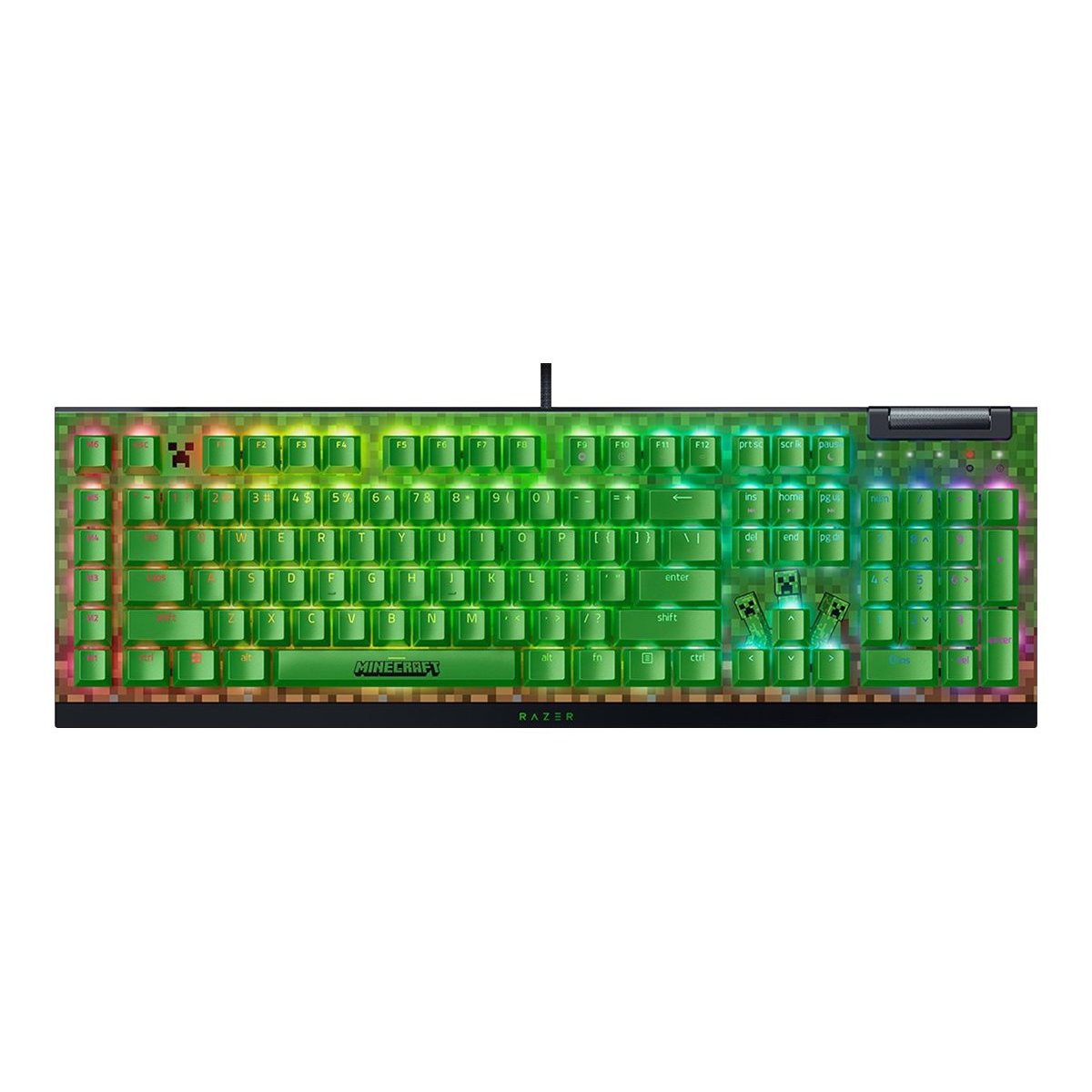 Razer BlackWidow V4 X | Gaming keyboard | Wired | Minecraft Edition | Green Mechanical Switches