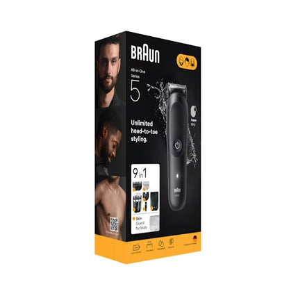 Braun 9-in-1 Grooming Kit | All-in-One Kit Series 5 AIO5540 | Cordless | Number of length steps 14