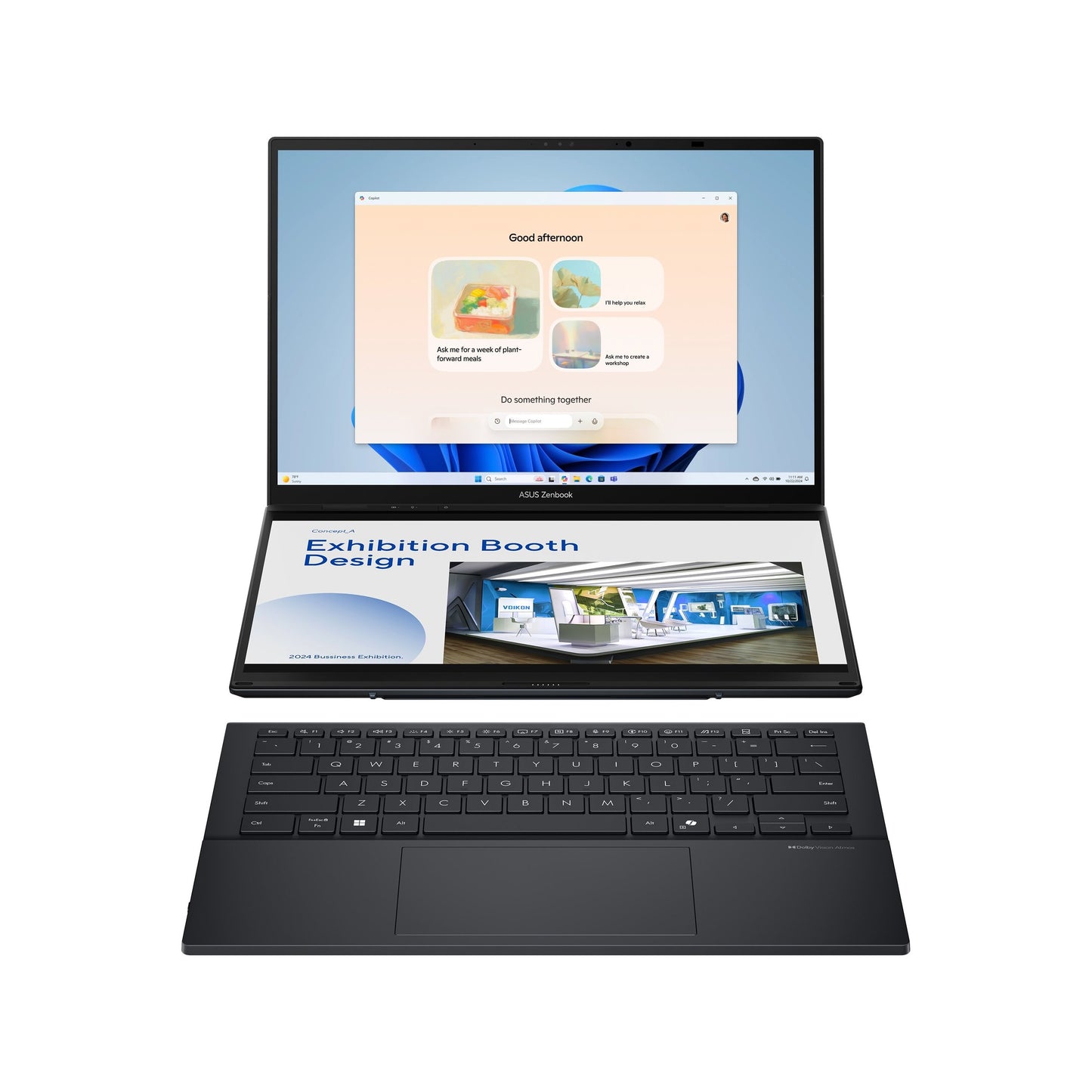 Asus | Zenbook | Duo UX8406CA-PZ009W | Basalt Gray | 14 " | OLED | Touchscreen | 3K | 2880 x 1800 | Intel Core Ultra 9 | 285H | 32 GB | LPDDR5X | 2000 GB