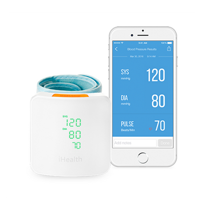 iHealth | Wrist Blood Pressure Monitor | BP7S | White | Blood pressure readings are stored on the secure