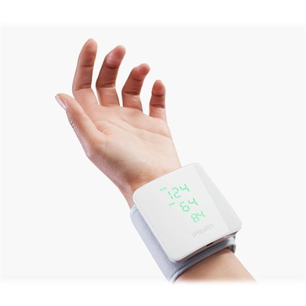 iHealth | Wrist Blood Pressure Monitor | BP7S | White | Blood pressure readings are stored on the secure