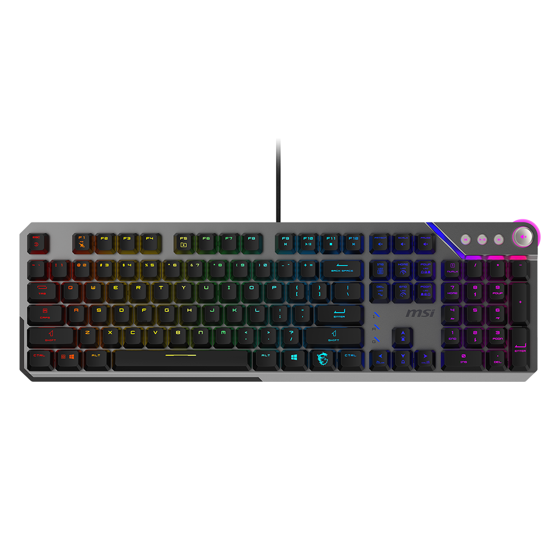 MSI STRIKE 600 SILENT US | Gaming Keyboard | Wired | US | USB 2.0 | KAILH Midnight PRO Silent Tactile
