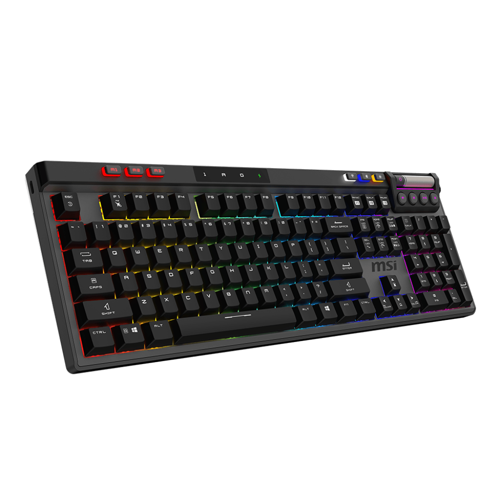 MSI STRIKE PRO WIRELESS | Gaming keyboard | US | Black | 2.4 GHz | Bluetooth | USB 2.0 | Kailh Midnight Pro Silent Tactile