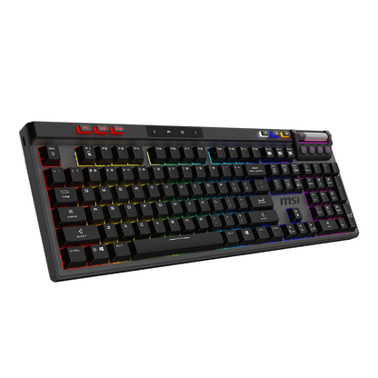 MSI STRIKE PRO WIRELESS | Gaming keyboard | US | Black | 2.4 GHz | Bluetooth | USB 2.0 | Kailh Midnight Pro Silent Tactile