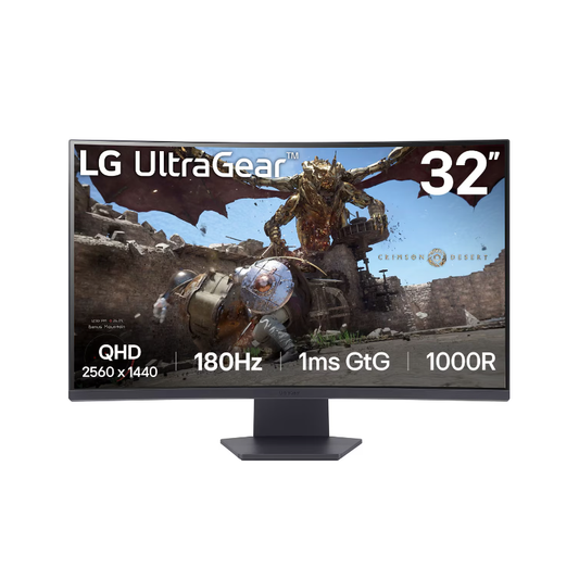 LG UltraGear | 32GS60QC-B | 32" | VA | QHD 2560 x 1440 at 180 Hz | 300 cd/m²