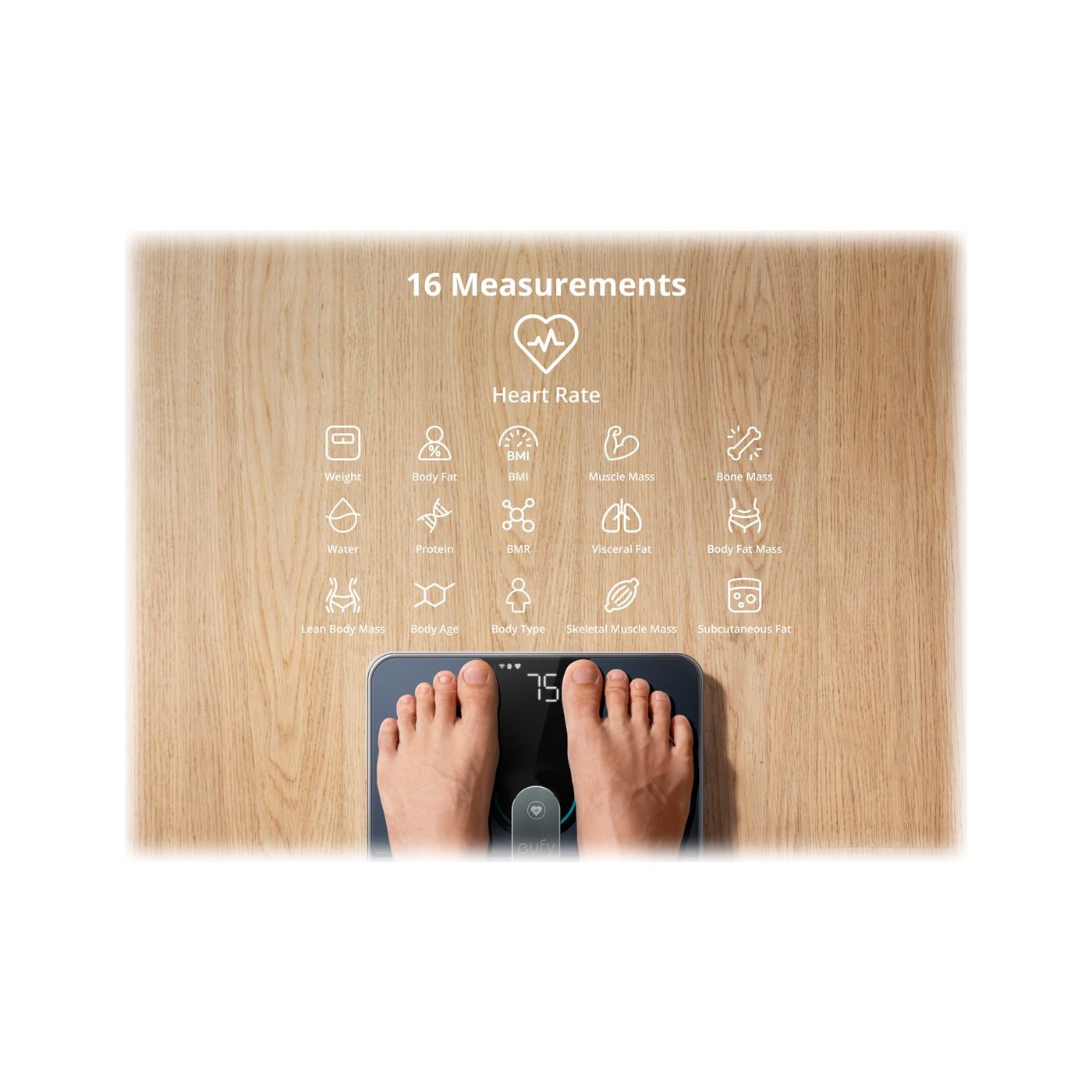 Eufy | Smart Scale P2 Pro | Health Control Electronic Bathroom Scales | 180 kg | Black