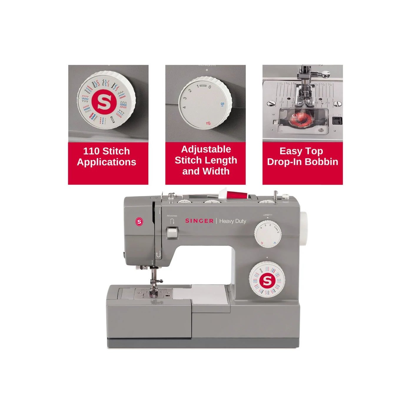 Singer | Sewing Machine | 4432 Heavy Duty | Number of stitches 110 | Number of buttonholes 1 | Grey