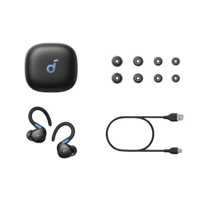 Anker Soundcore | Écouteurs sans fil | Sport X20 avec crochet d'oreille | Bluetooth | Intra-auriculaires | Microphone | Sans fil | Noir