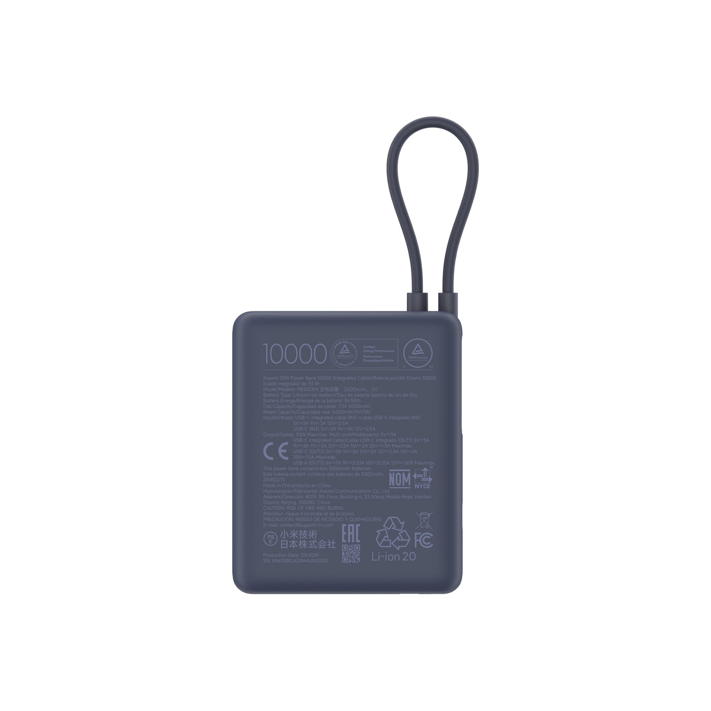 Xiaomi | Power Bank | 10000 mAh | Total 2: USB, 24 pin USB-C | Colour