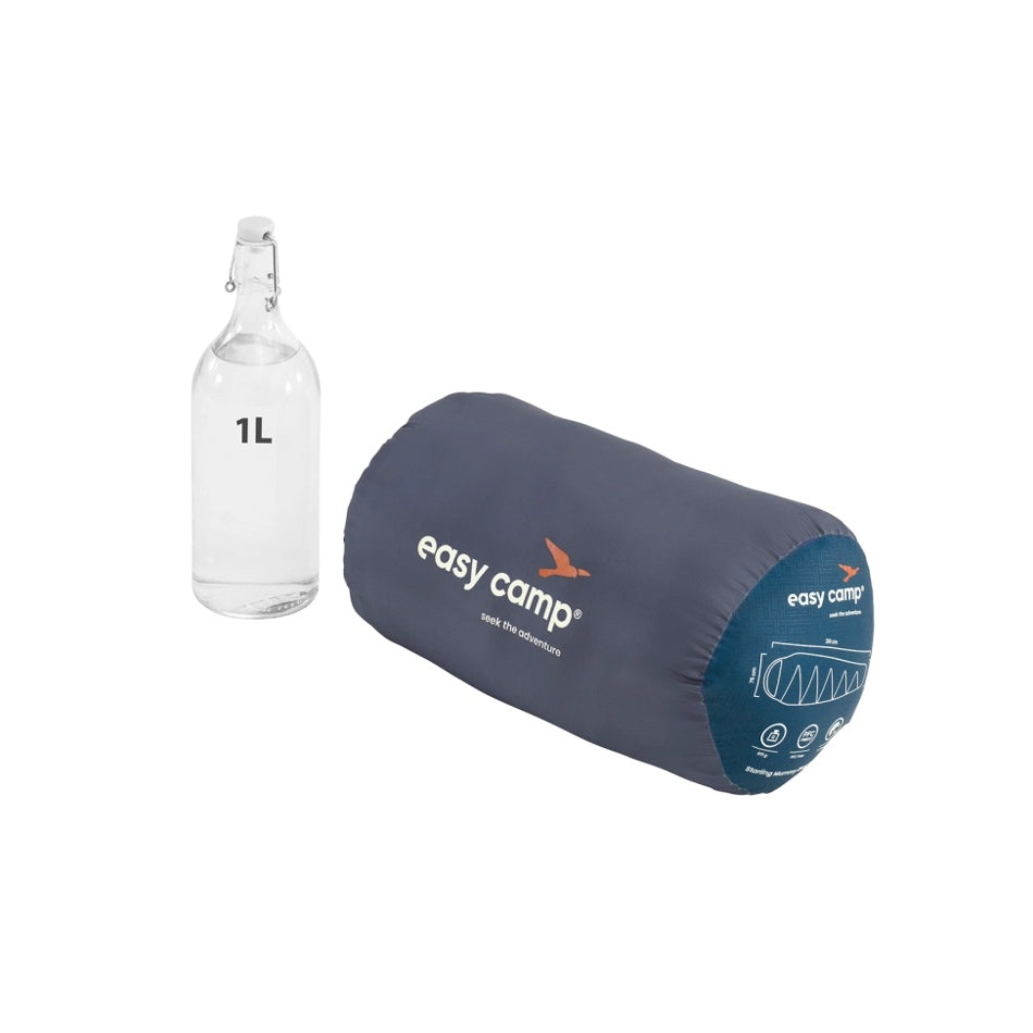 Easy Camp Starling Mummy | Sleeping Bag | Blue | Comfort 8°C | -5 to 12°C | Two-way zipper, Autolock