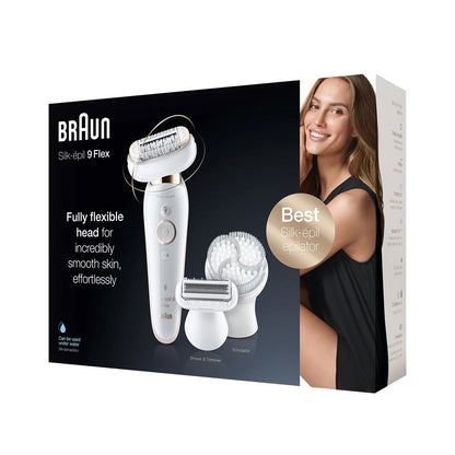 Braun Epilator | SES9-030 3D Silk-Epilk 9 Flex | Wet & Dry | White/Rose