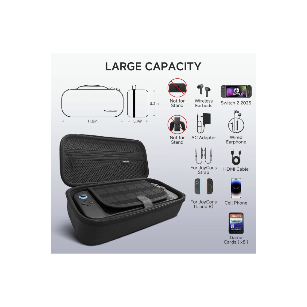 AceGamer case | Nintendo Switch 2 | Screen Protector | Game Card Organizer