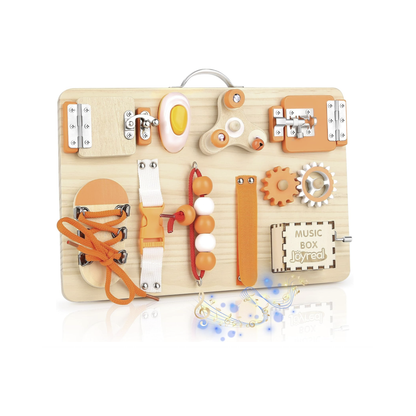 Joyreal Montessori Busy Board | Motor Skills & Sensory Learning Activity Board | 1.5+