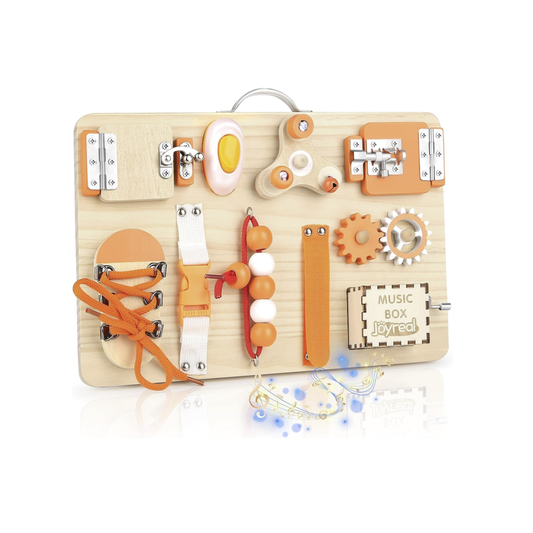 Joyreal Montessori Busy Board | Motor Skills & Sensory Learning Activity Board | 1.5+