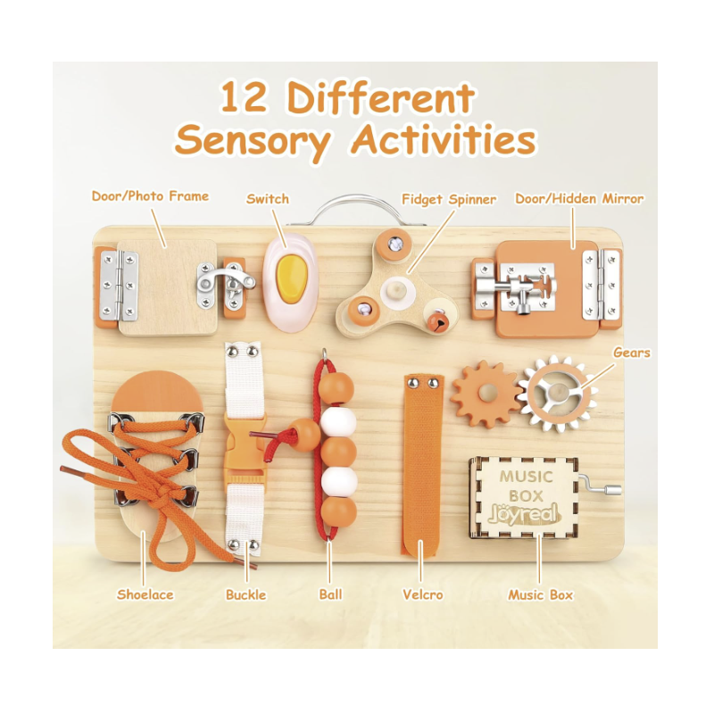 Joyreal Montessori Busy Board | Motor Skills & Sensory Learning Activity Board | 1.5+