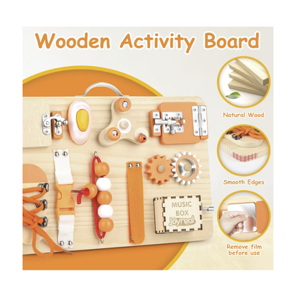 Joyreal Montessori Busy Board | Motor Skills & Sensory Learning Activity Board | 1.5+