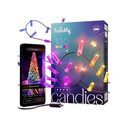 Twinkly | Candies Candle LED Lights | 100 LEDs | RGB | Clear Wire | USB-C