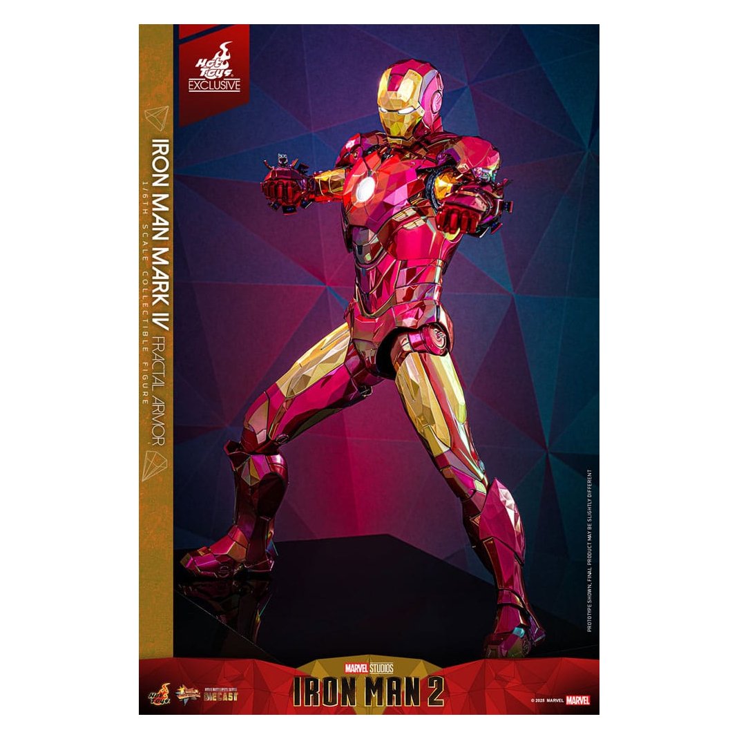 Iron Man Movie Masterpiece Diecast Action Figure 1/6 Iron Man Mark VI (Fractal Armor) Hot Toys Exclusive 33 cm