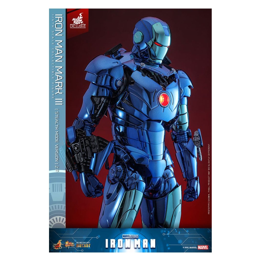 Iron Man Movie Masterpiece Diecast Action Figure 1/6 Iron Man Mark III (Stealth Mode Ver.) 2.0 Hot Toys Exclusive 33 cm