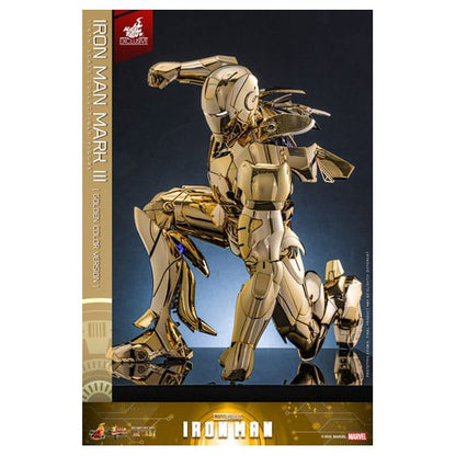 Iron Man Movie Masterpiece Diecast Action Figure 1/6 Iron Man Mark III (Gold Color Version) Hot Toys Exclusive 33 cm