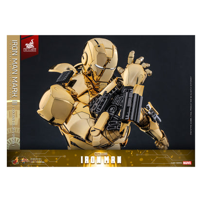 Iron Man Movie Masterpiece Diecast Action Figure 1/6 Iron Man Mark III (Gold Color Version) Hot Toys Exclusive 33 cm