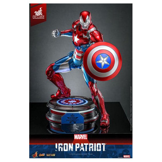 Marvel Comic Diecast Masterpiece Action Figure 1/6 Iron Patriot Hot Toys Exclusive 32 cm