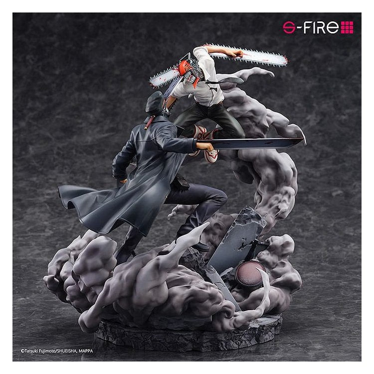 Chainsaw Man Statue Super Situation Figure Chainsaw Man vs. Samurai Sword 26 cm