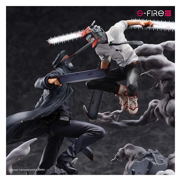 Chainsaw Man Statue Super Situation Figure Chainsaw Man vs. Samurai Sword 26 cm
